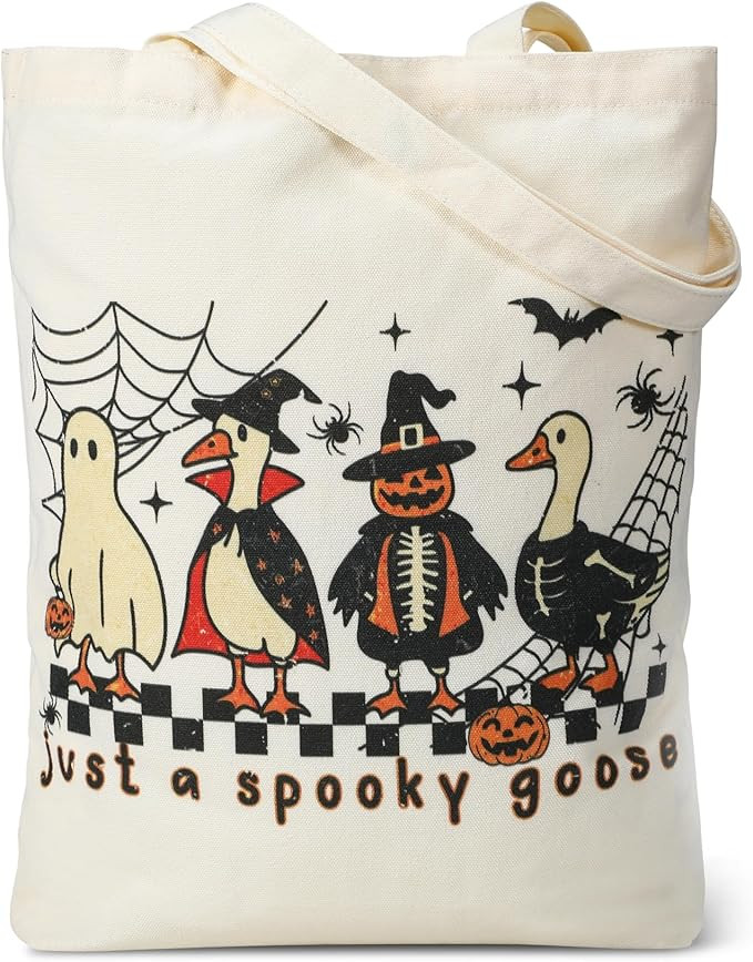 Lamyba Halloween Trick or Treat Tote Bags – Reusable Canvas Candy Bucket, Halloween Party Favor... | Amazon (US)