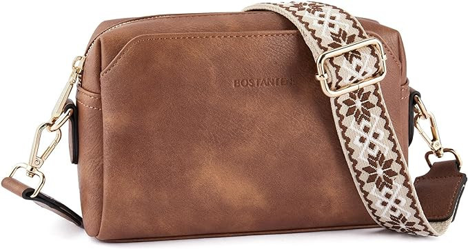 BOSTANTEN Crossbody Purses for Women Vegan Leather Triple Designed Crossbody Handbags Shoulder Ba... | Amazon (US)