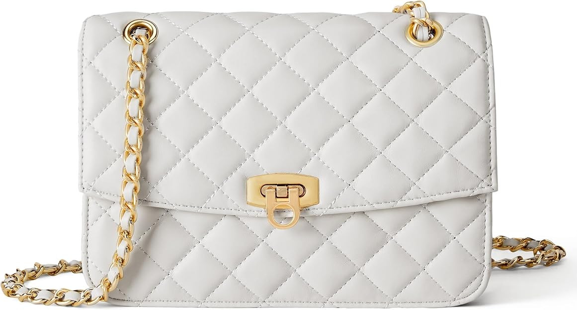 Quilted purses for Women Shoulder Purse with Gold Chain Small Crossbody Bags for Women | Amazon (US)
