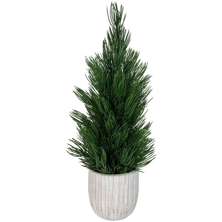 Northlight 13.25" Mini Fir Artificial Tabletop Christmas Tree with Cement Base - Unlit | Target