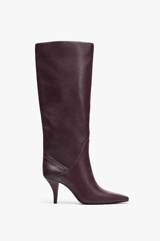 LEATHER HEEL BOOTS | Zara US