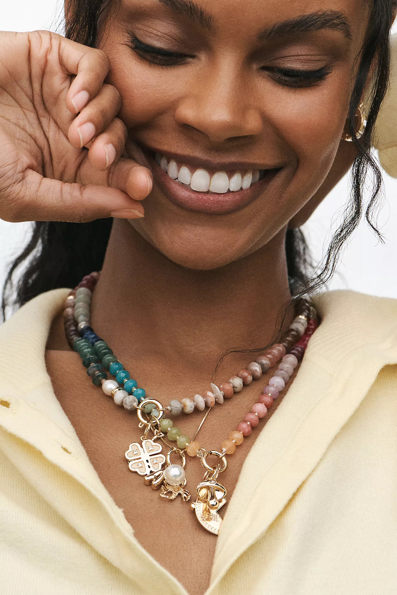 Rainbow Stone Charm Necklace | Anthropologie (US)