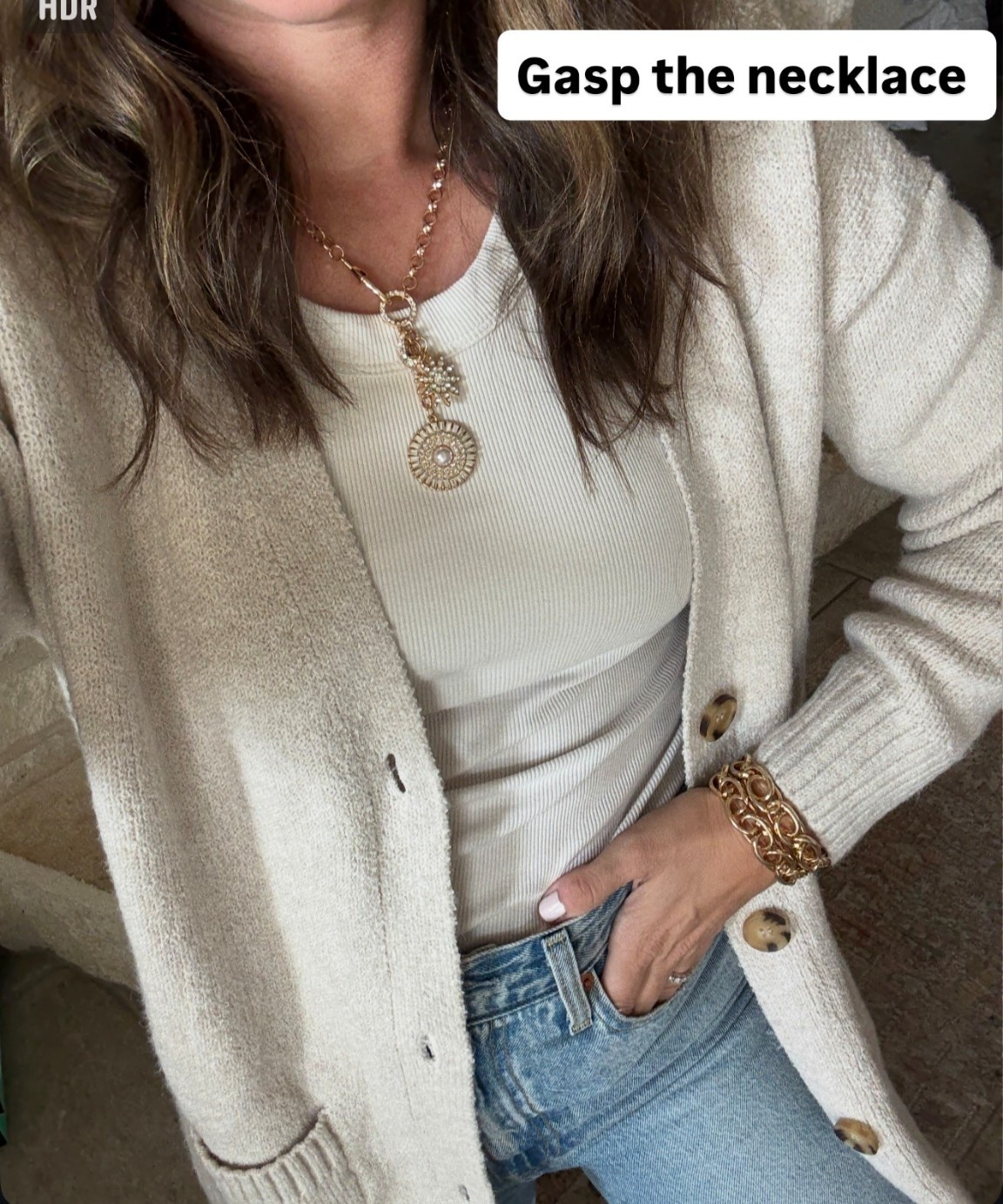 Can’t believe this necklace is under $10 from Walmart paired with this cozy cardigan- #cozyoutfit #necklace #walmartfashion #casualoutfit 

#LTKootd #LTKgrwm #LTKFindsUnder50