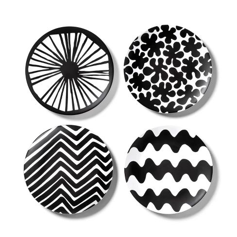 4pk Melamine Salad Plate Set Black/White - Marimekko for Target | Target