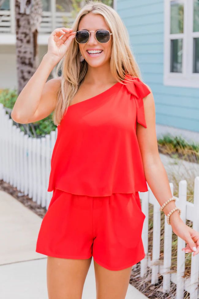 In My Favor Romper Red | The Pink Lily Boutique