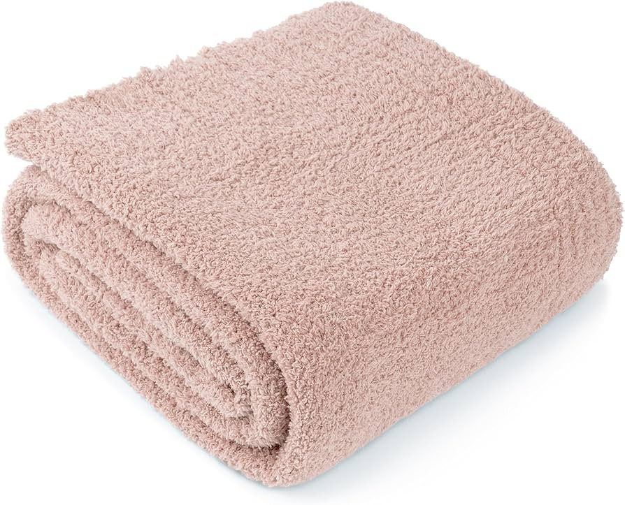 PAVILIA Super Soft Throw Blanket for Couch, Fluffy Cozy Lightweight Taupe Blanket, Large Fuzzy Wa... | Amazon (US)