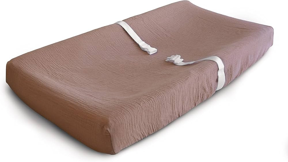 mushie Extra Soft Muslin Fitted Changing Pad Cover (Natural) | Amazon (US)