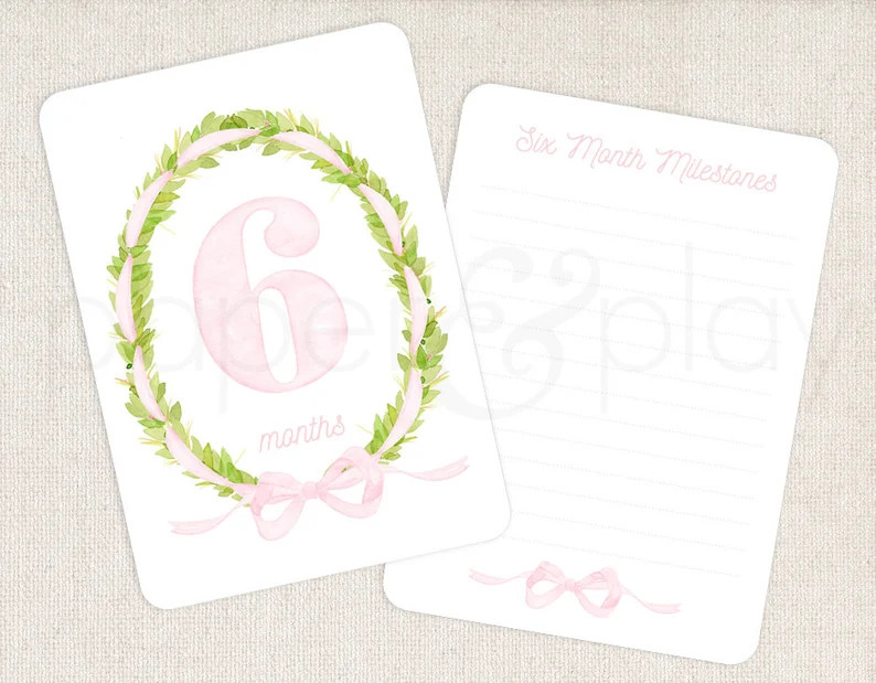 Watercolor Pink Baby Milestone Cards // Baby // Month Cards // | Etsy | Etsy (US)