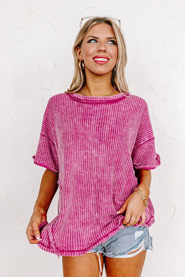 On The Way To You Mineral Wash Knit Top | Impressions Online Boutique