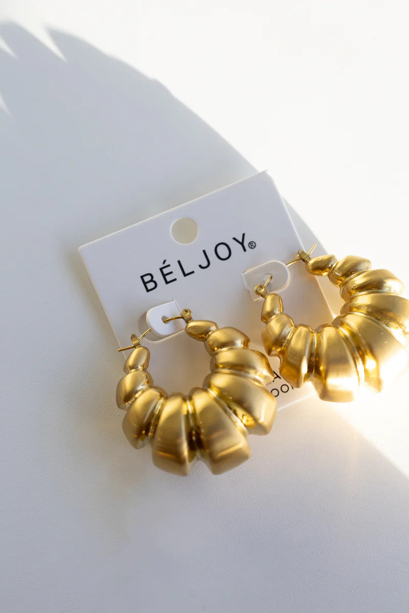 Esmerelda Statement Chunky Croissant Hoop Earrings - Beljoy Jewelry | BÉLJOY