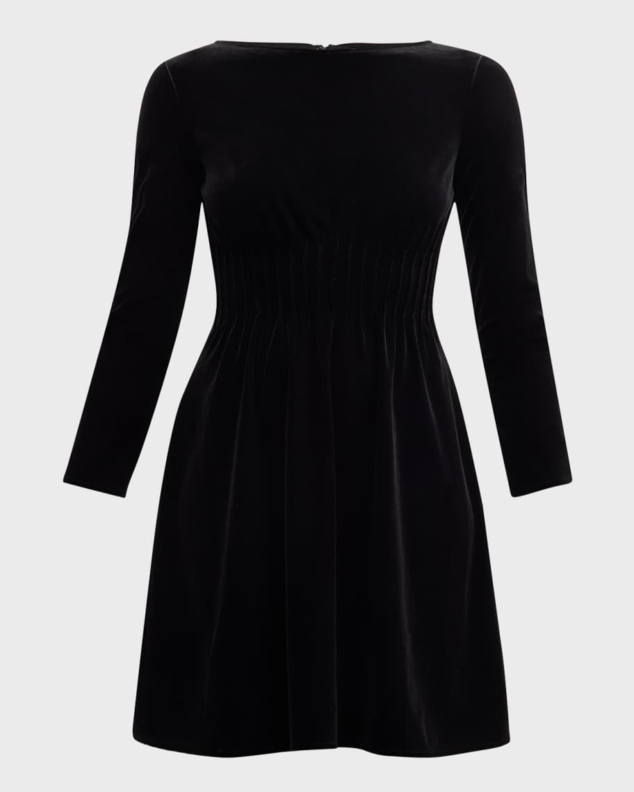 Emporio Armani Cinched Stretch Velvet Mini Dress | Neiman Marcus