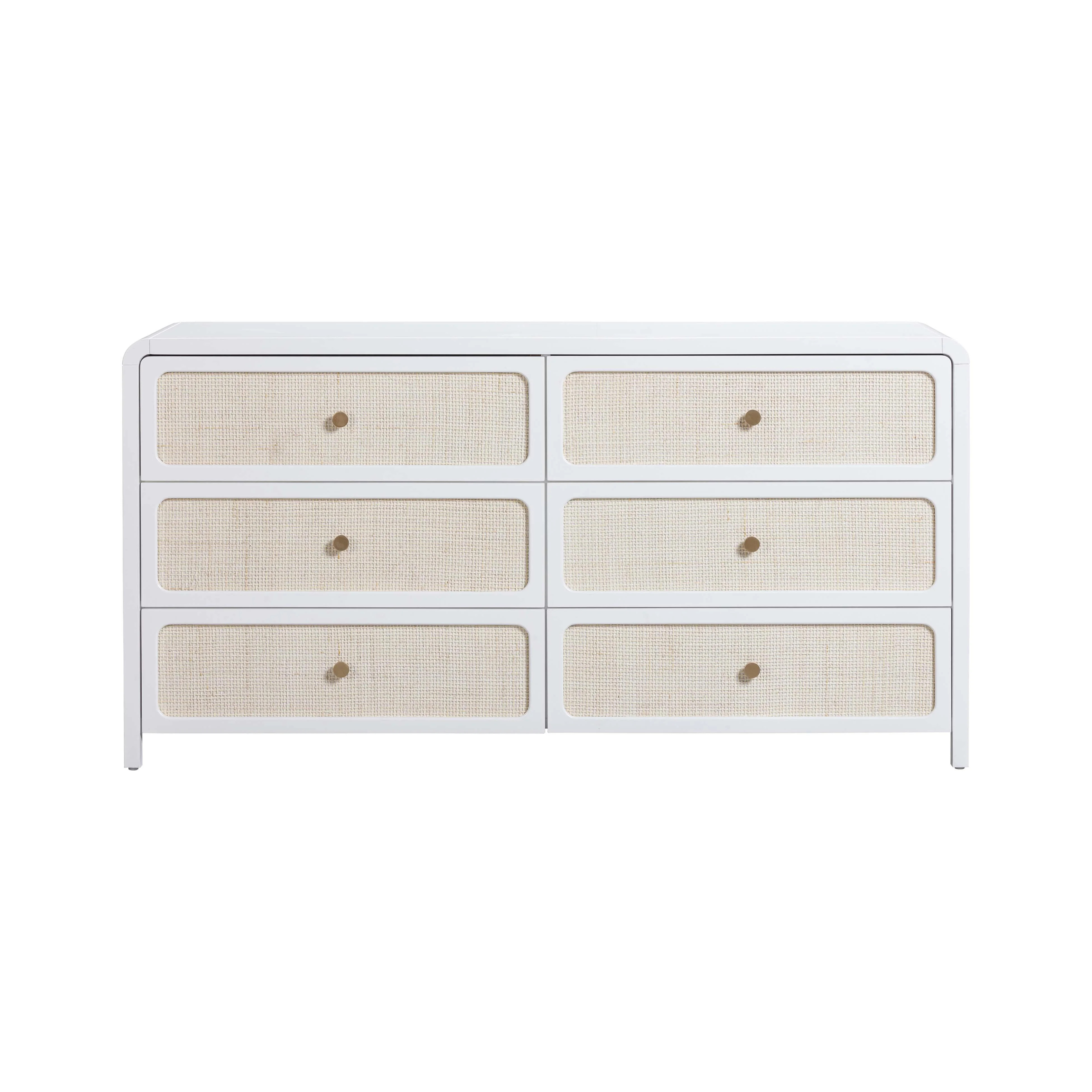 Patty 62" Rattan 6 Drawer Dresser | TOV Furniture