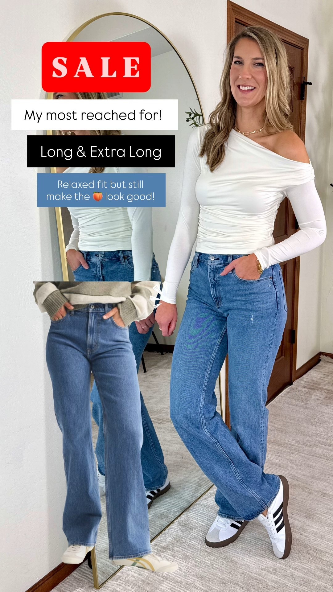 I wear my true 29 extra long regular fit. Also come in a curvy fit. Relaxed jeans denim 

#LTKFindsUnder100 #LTKSaleAlert #LTKTall