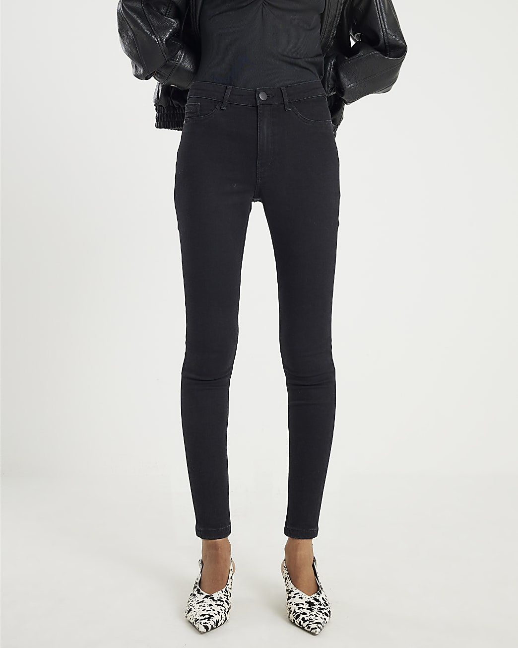 Black Mid Rise Sculpt Skinny Jeans | River Island UK & IE