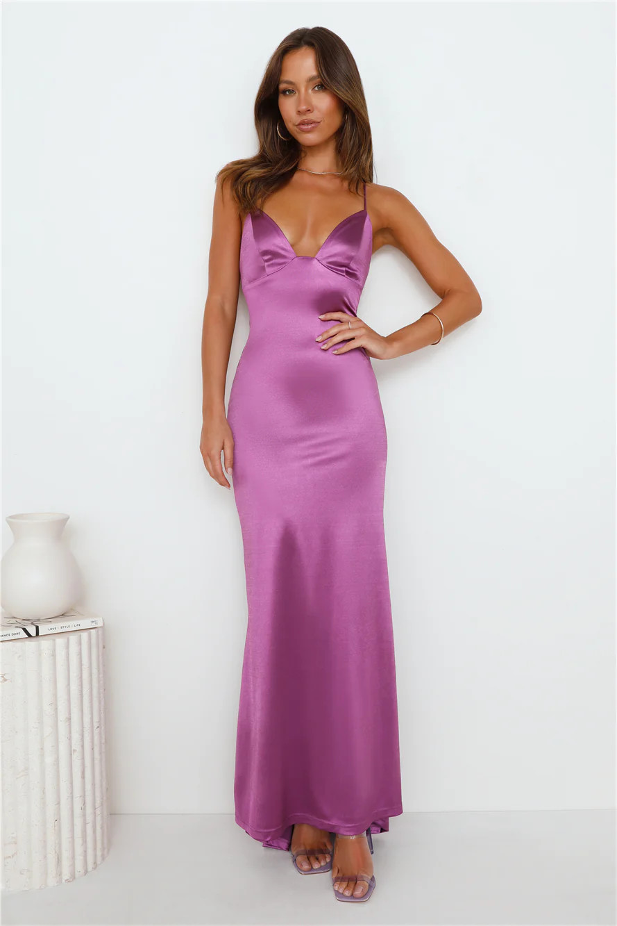 Events Of Class Satin Maxi Dress Purple | Hello Molly (AU)