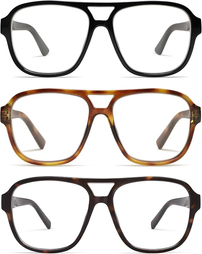 AMOMOMA 3Pack Oversized Aviator Reading Glasses Readers Women Men AM6081 | 3Pack keep a pair in e... | Amazon (US)
