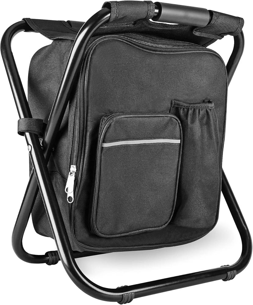 Kikerike Backpack Stool Cooler Chair Heavy Duty 400 LBS Max Load Portable Lightweight Stool Backp... | Amazon (US)