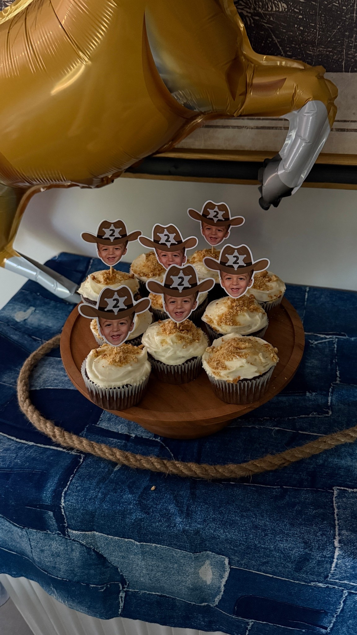 Rodeo party cupcake toppers 