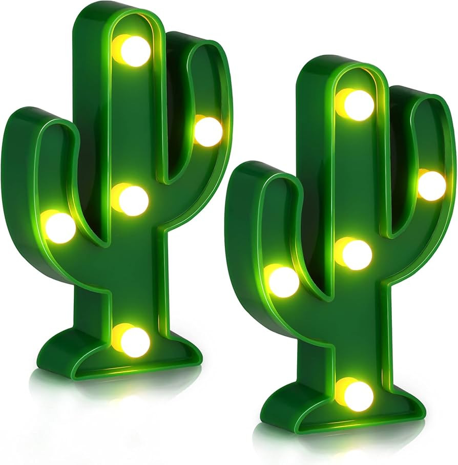 Riakrum 2 Pcs LED Night Light LED Cactus Light Mexican Party Decorations Cinco De Mayo Decoration... | Amazon (US)