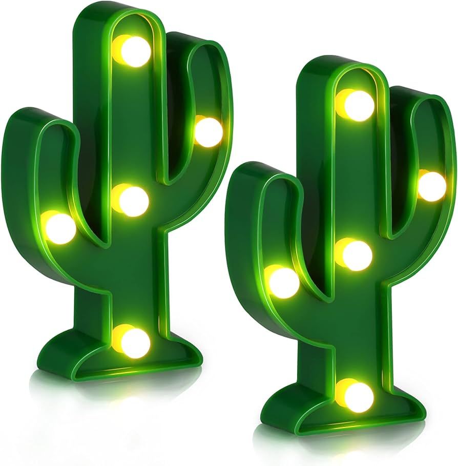 Riakrum 2 Pieces LED Night Light LED Cactus Light Mexican Party Decorations Cactus Decor Cinco De... | Amazon (US)