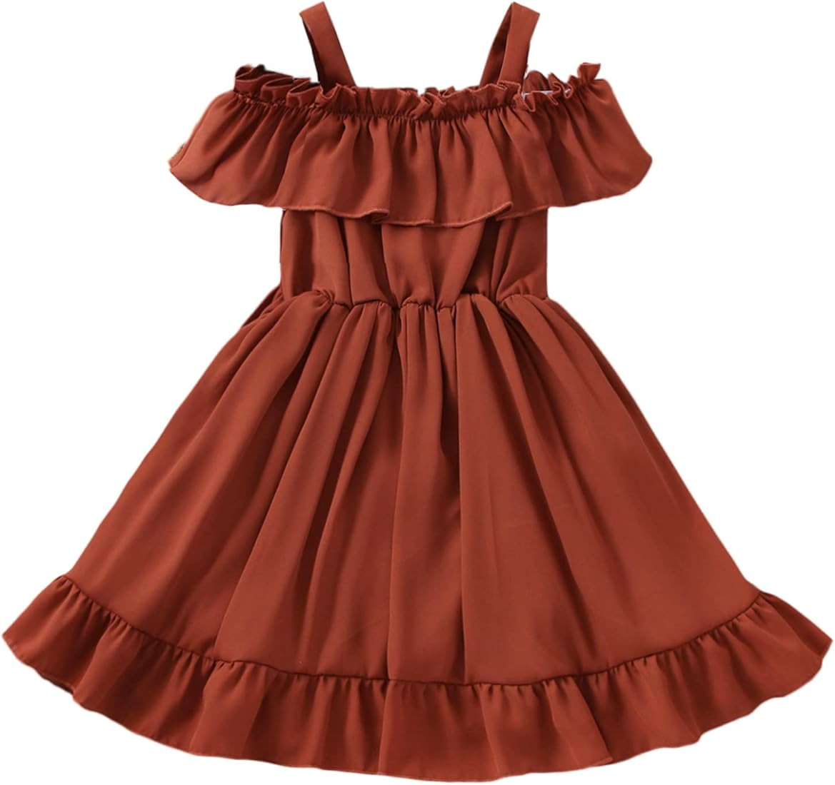 Toddler Baby Girls Summer Dress Chiffon Princess Dress Solid Color Sundress | Amazon (US)