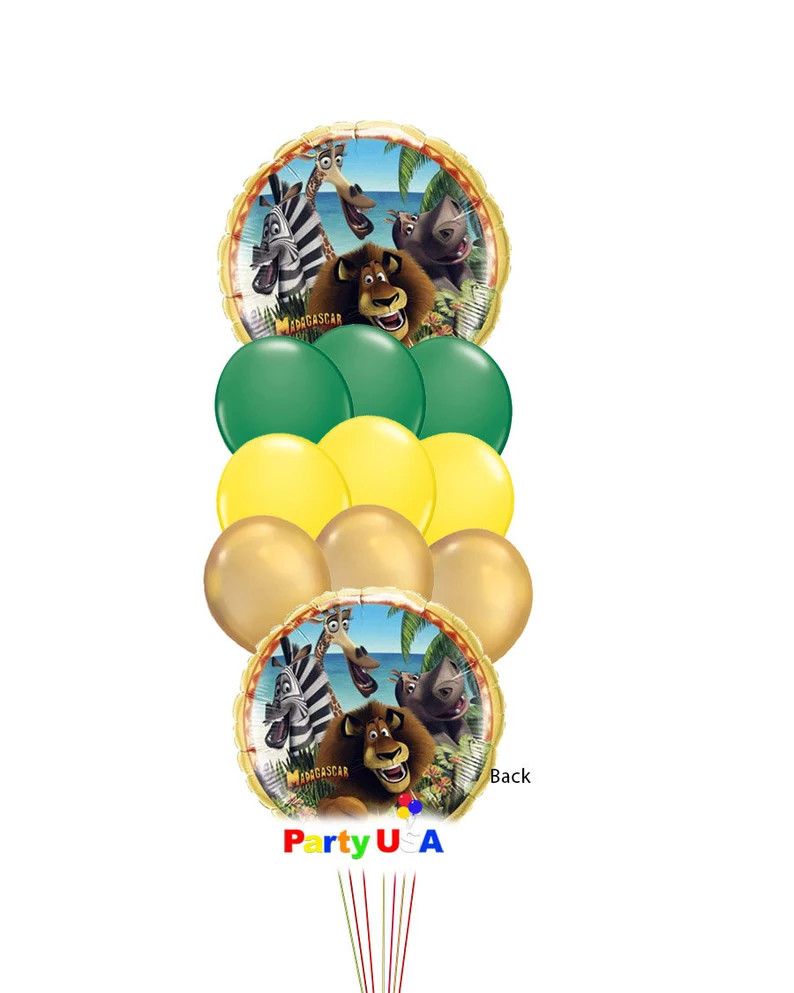Madagascar Balloons Marty, Alex and Gloria Birthday Balloons Melman Balloon Bouquet Animal Balloo... | Etsy (US)