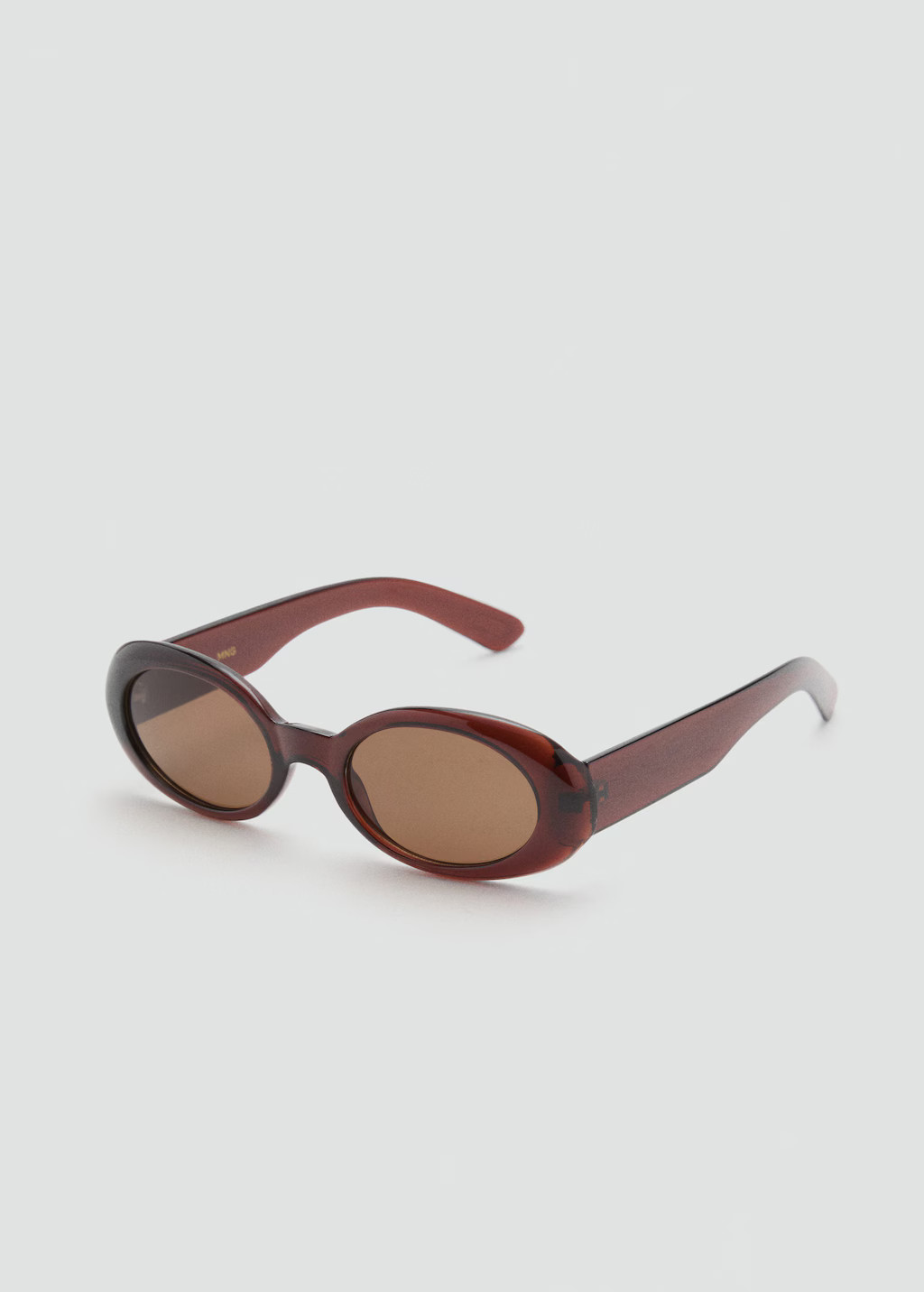 Oval-frame sunglasses brown - Woman - One size - MANGO | Mango (US/MX/AU)
