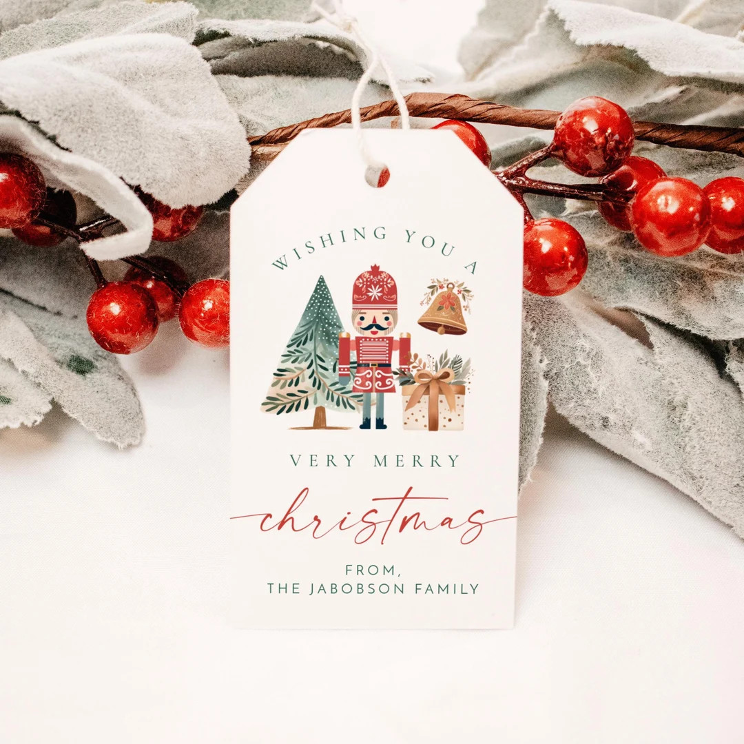 BLAIR PRINTED + SHIPPED Christmas Gift Tags, Nutcracker and Tree Tags, Holiday Gift Tags, Scandin... | Etsy (US)