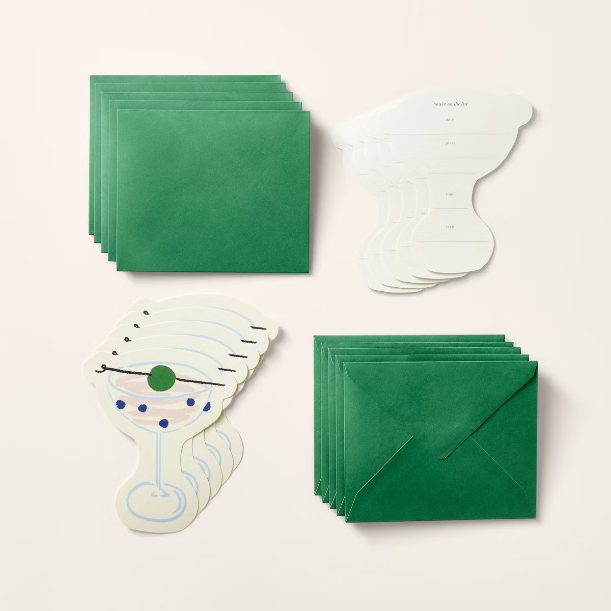 10ct Party Invitations Cream/Green/Pink - kate spade new york x Target | Target