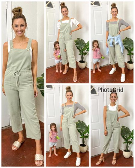 Back in stock!!! The olive green jumpsuit (overalls) is baaaack!!  My highest seller last spring summer and I’m so excited they brought it back!!!  Wearing an XS! Linking what I can in the tops and shoes but I styled this more ways throughout my shop for inspo!! This is a great travel pieces because it’s versatile! 

#LTKTravel #LTKFindsUnder50 #LTKFindsUnder100