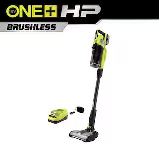 RYOBI ONE+ HP 18V Brushless Cordless Pet Stick Vacuum Cleaner Kit with 4.0 Ah HIGH PERFORMANCE Ba... | The Home Depot