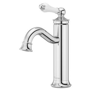 Pfister Courant Single-Handle Single Hole Bathroom Faucet with Deckplate and Drain Kit in Polishe... | The Home Depot