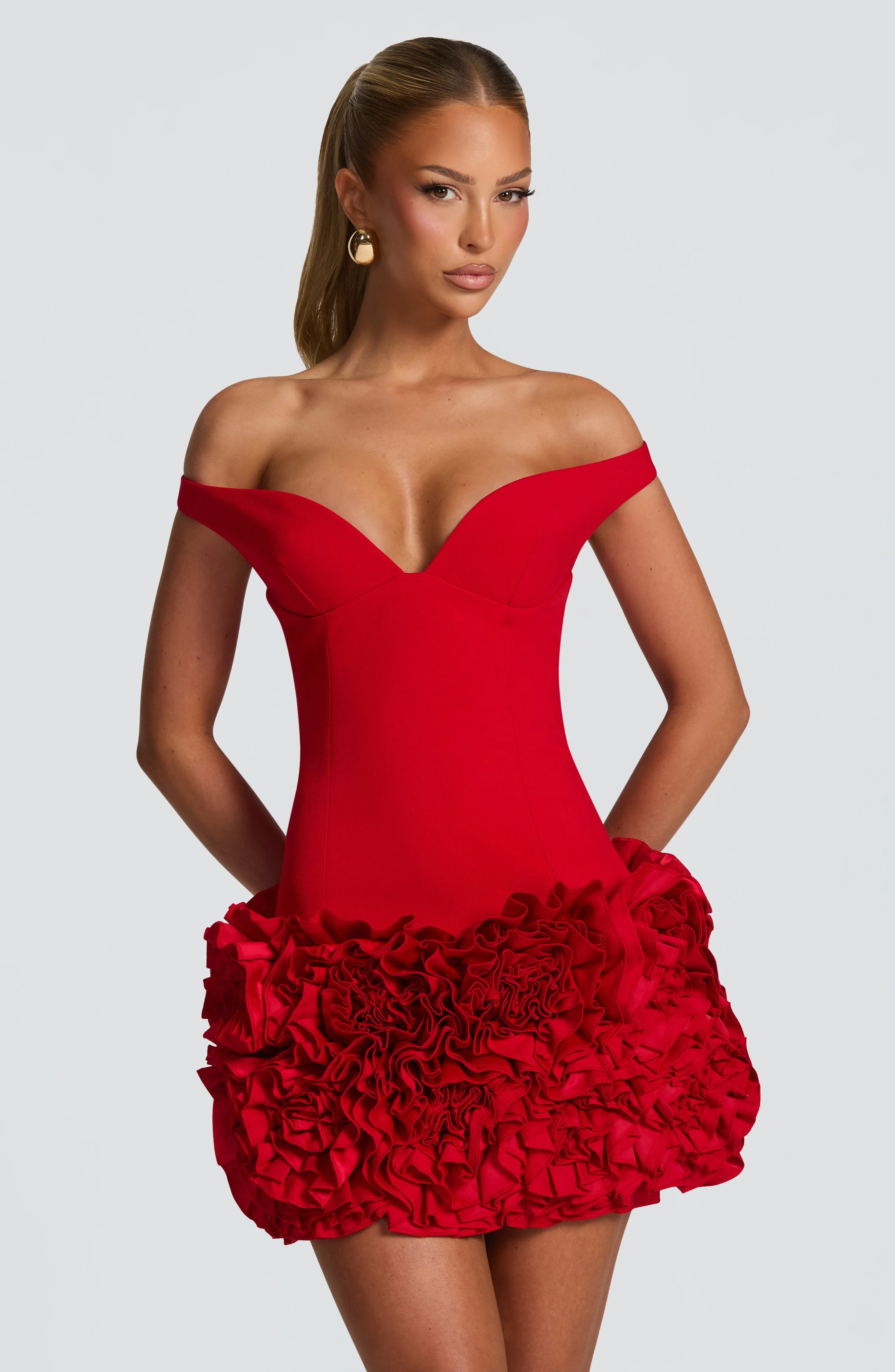 Aveta Mini Dress - Red | Babyboo (global)