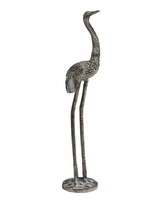 27x7 Metallic Accented Crane Garden Sculpture | TJ Maxx