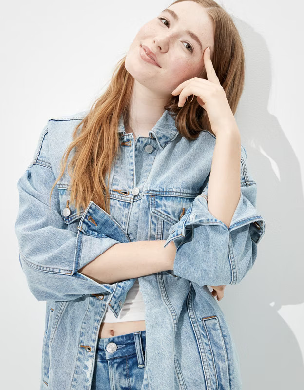 AE Denim Boyfriend Jacket | American Eagle Outfitters (US & CA)