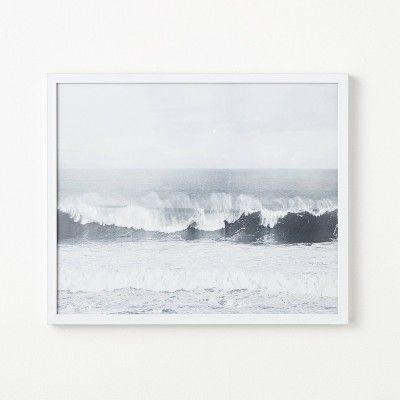 20&#34; x 24&#34; Waves Rolling in Framed Under Glass - Threshold&#8482; designed with Studio McG... | Target