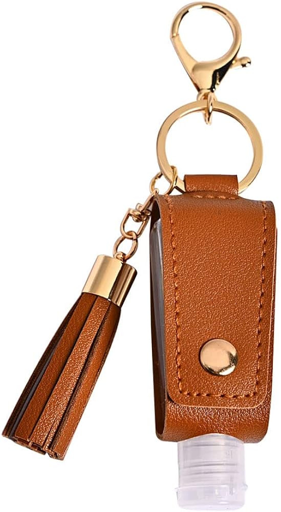 HSYHERE Multifunction Portable Travel Bottle Keychain Hand Sanitizer Bottle PU Leather Tassel Key... | Amazon (US)