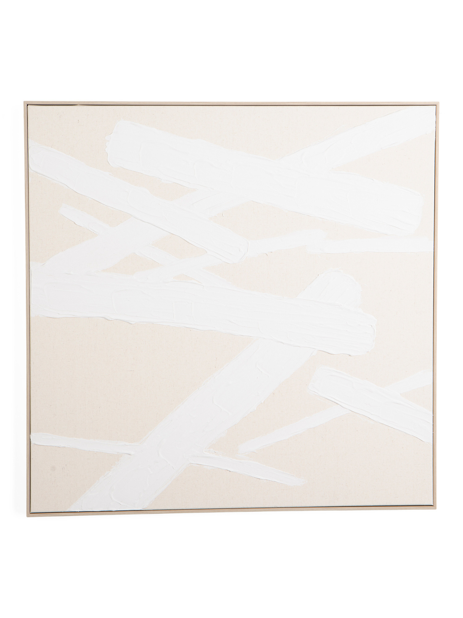 30x30 Plaster Slashes On Linen Wall Art In Blonde Frame | TJ Maxx