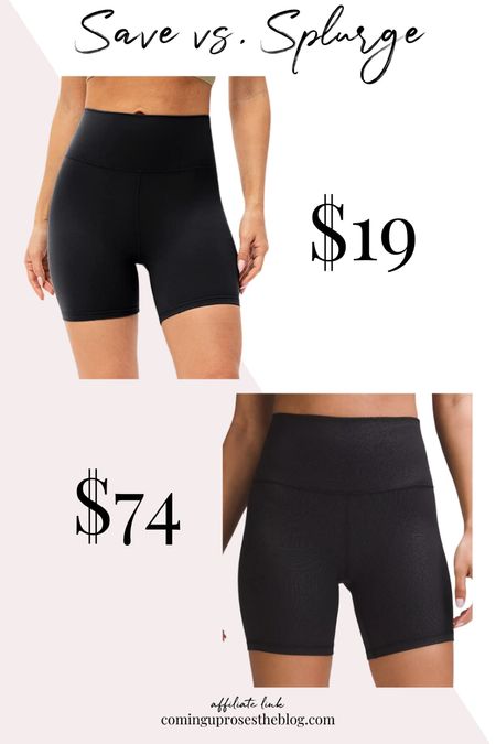Save vs splurge! Lululemon bike shorts for $74 vs Amazon bike shorts for $19 - both high rise with 6 inch inseam + lots of color options! 

#LTKstyletip #LTKFind #LTKunder50