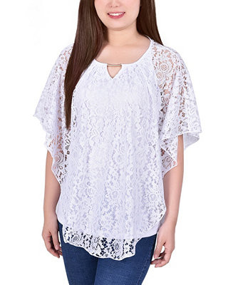 Women's Lace Poncho Top with Bar | Macy's