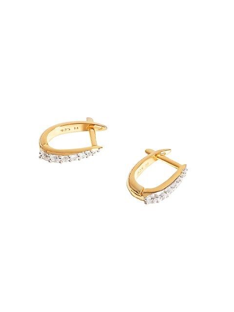 18K Yellow Gold Vermeil & Cubic Zirconia Huggie Hoop Earrings | Saks Fifth Avenue