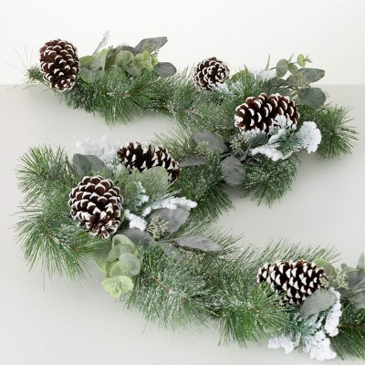 6'L Sullivans Snow Sugar Pine Garland, Green Christmas Garland | Target