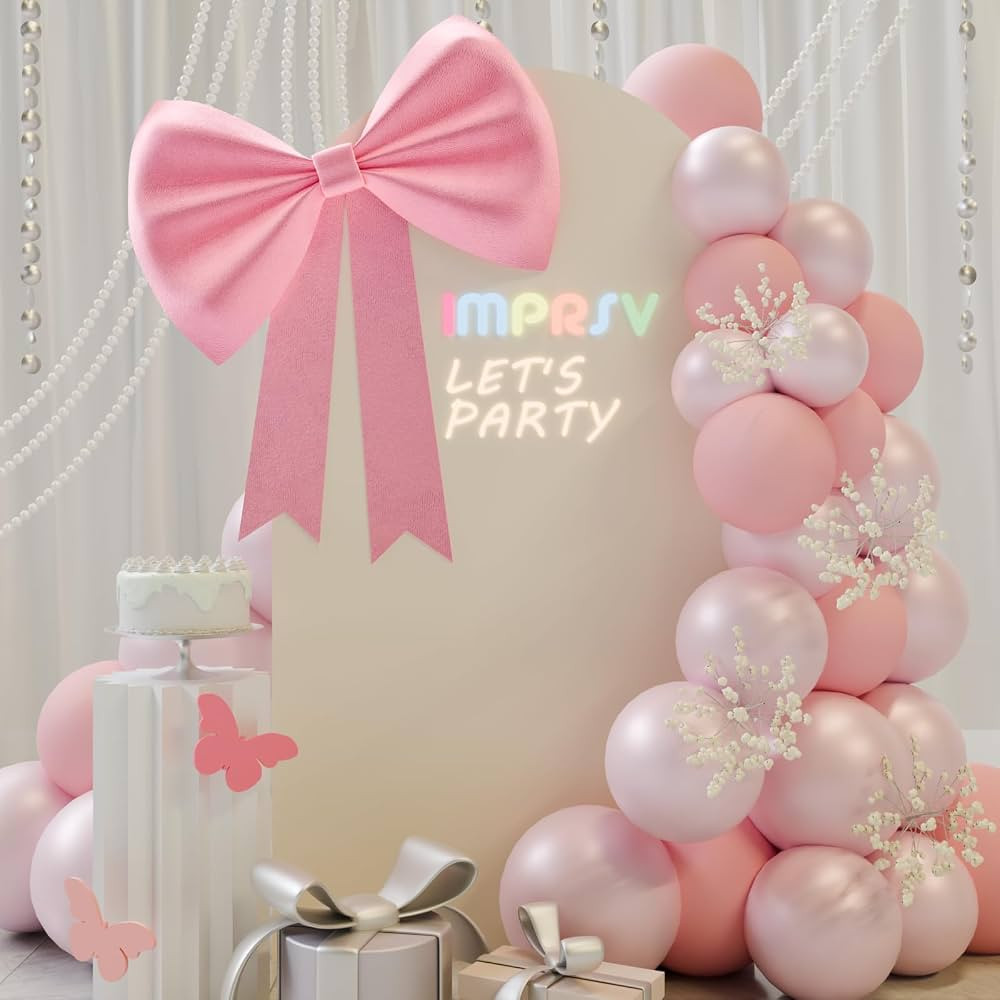 imprsv Bow Party Decorations 25x35in Pink Bow Decor, Coquette Birthday Decorations for Wedding En... | Amazon (US)
