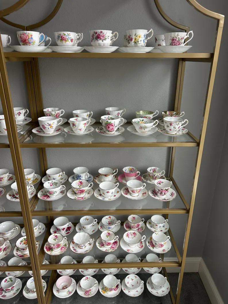 Mystery Vintage Floral Print Teacup / England Fine Bone China / Vintage Teacup & Saucer / Comes W... | Etsy (US)