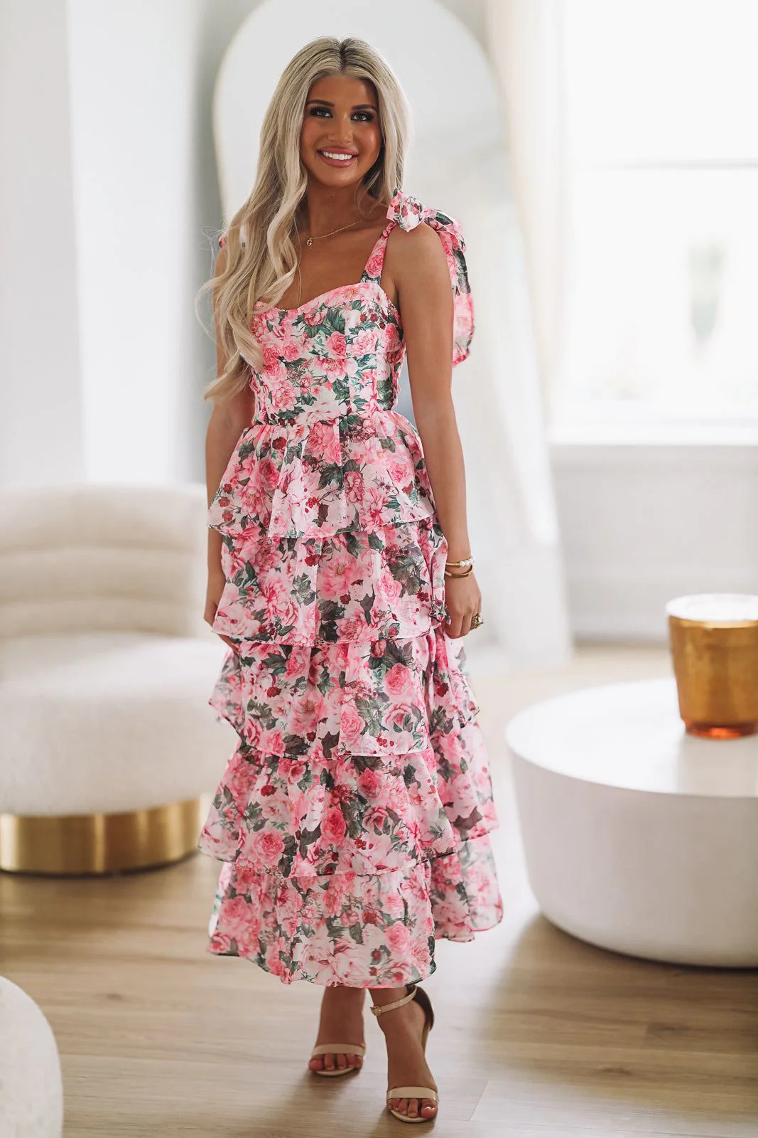 Love in Your Eyes Midi Dress - Pink | Hazel and Olive