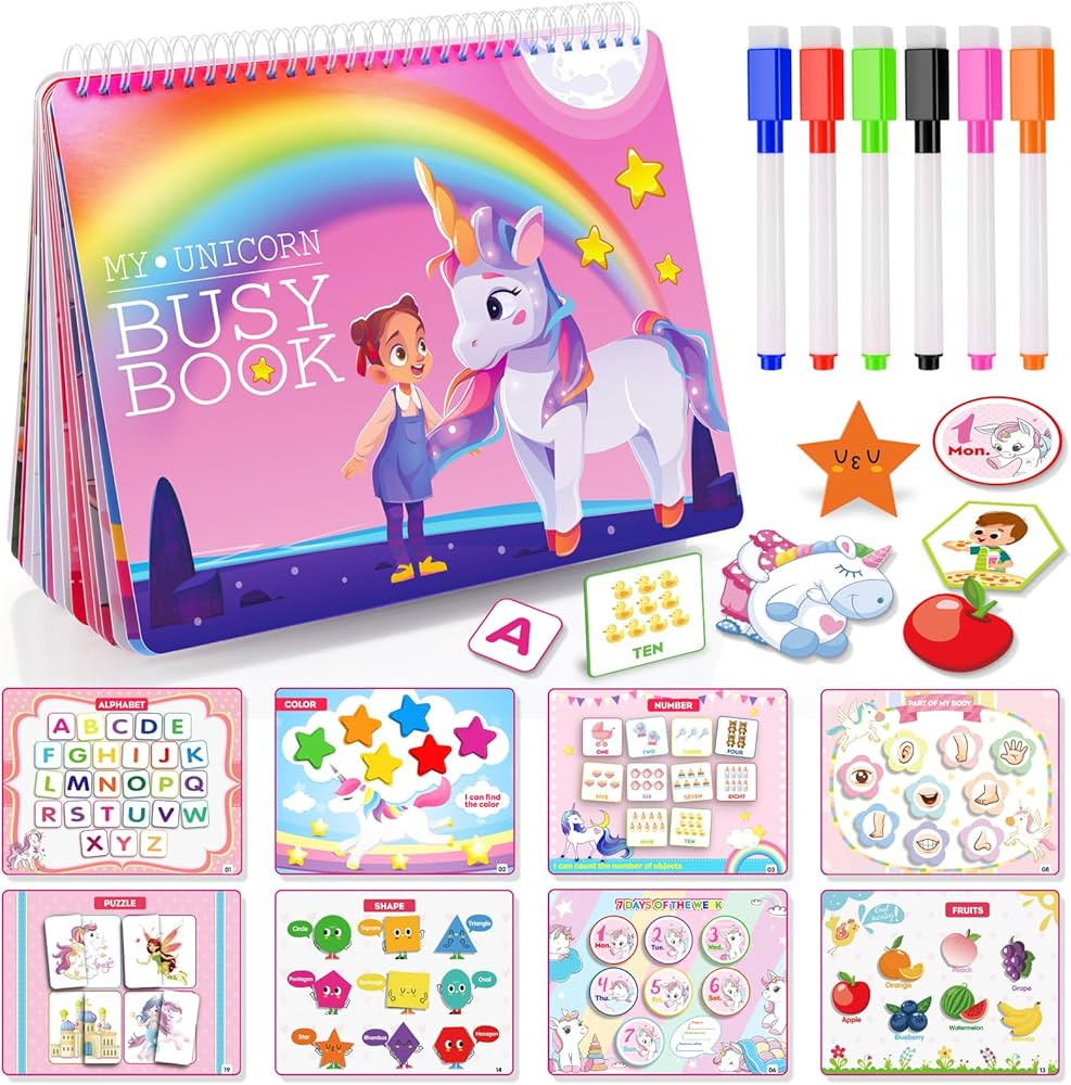 Busy Book for Toddlers Learning Toys,30 Themes Preschool Learning Activities Books,Montessori Toy... | Amazon (US)