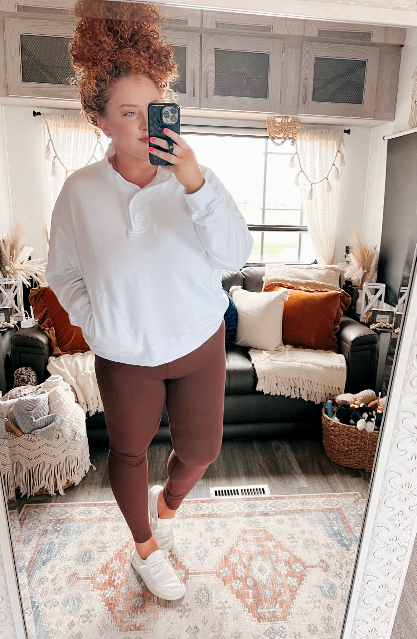 Loving this cozy casual look 🤎 pullover | amazon pullover | white pullover | leggings | amazon leggings | Lululemon leggings dupe | amazon lululemon dupe | hey dude shoes | white hey dude shoes | cozy outfit | casual outfit | amazon finds | amazon fashion | amazon look | amazon outfit | fall athletic outfit | fall athleisure outfit | on the go outfit | on the go look 

#LTKcurves #LTKstyletip #LTKFind