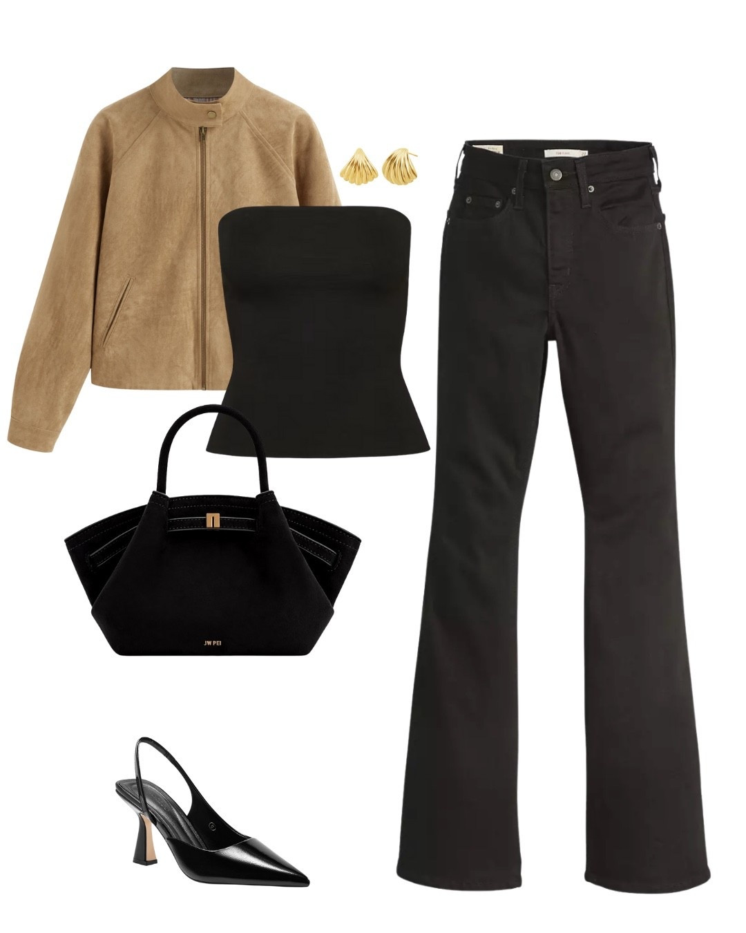 casual outfit inspo

black jeans, black bandeau top, black bag, black kitten heels, beige mocha jackett

#LTKFallSale #LTKStyleTip #LTKTall