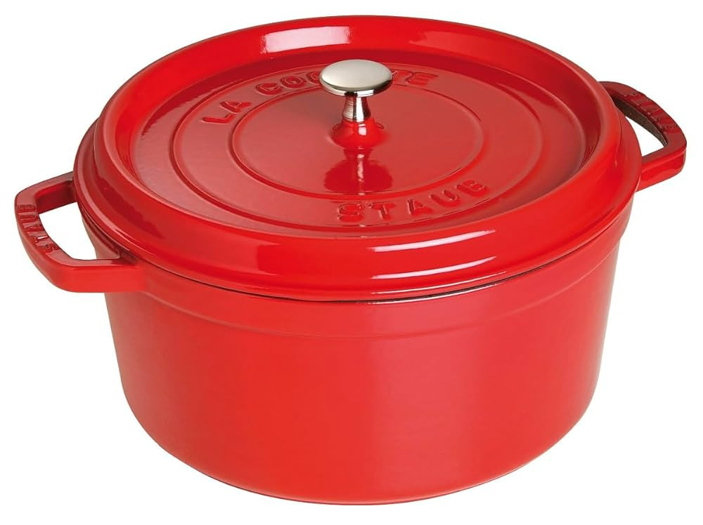 STAUB La Cocotte 7-Quart Cast Iron Round Cocotte, 6.75 L, Made in France, Cherry | Amazon (CA)