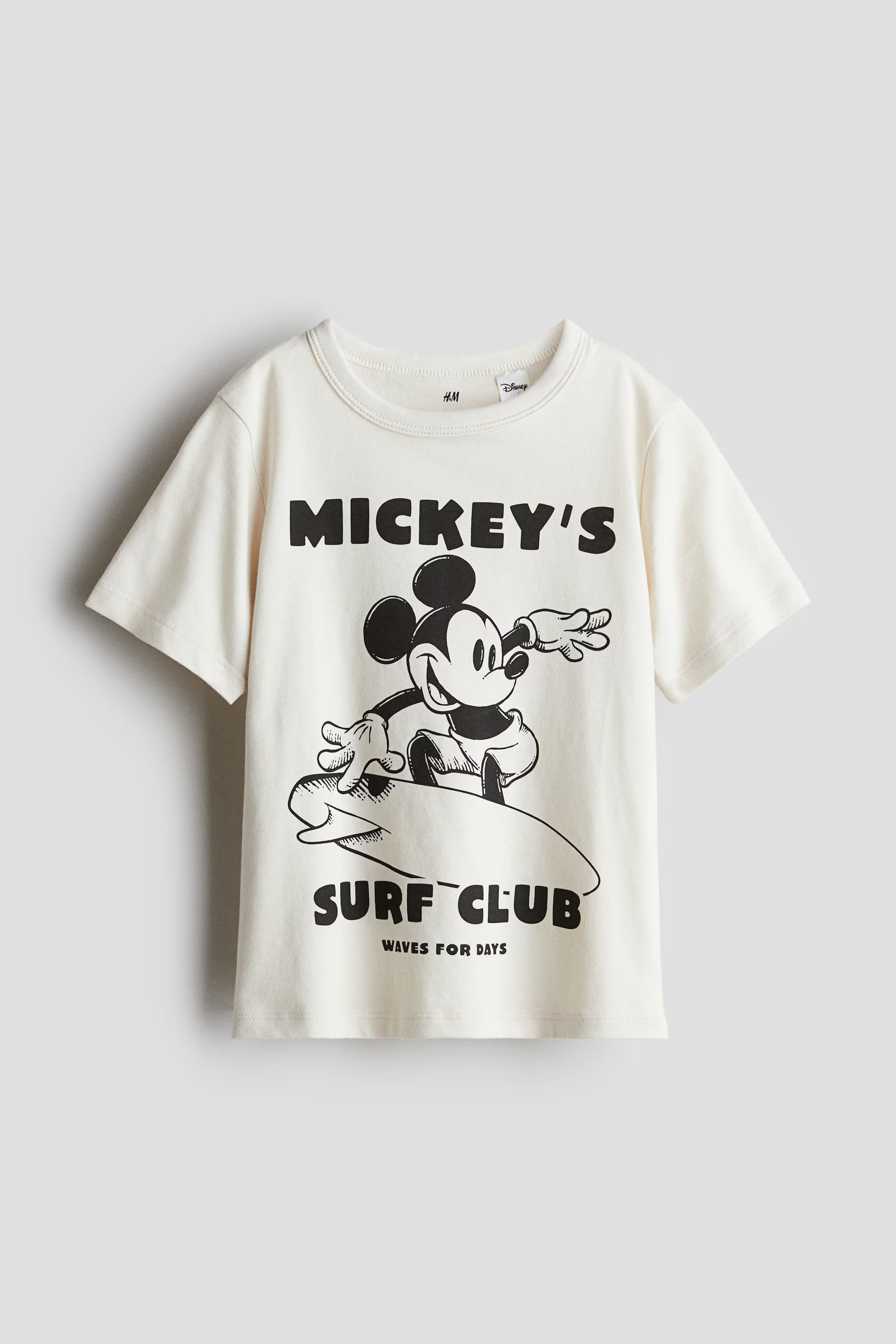 Printed Cotton T-shirt - White/Mickey Mouse - Kids | H&M US | H&M (US + CA)